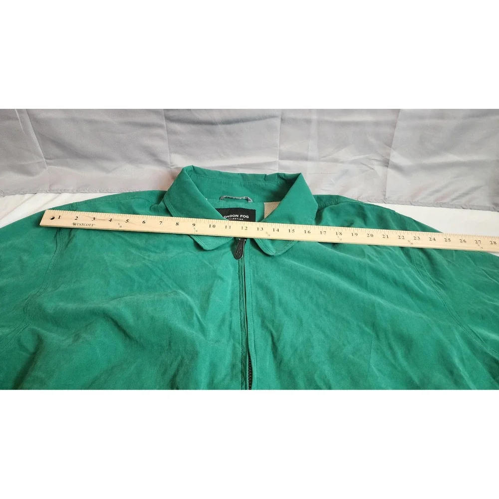 London Fog Mens XXL Green Retro Grandpacore Lightweight Bomber Zip Jacket
